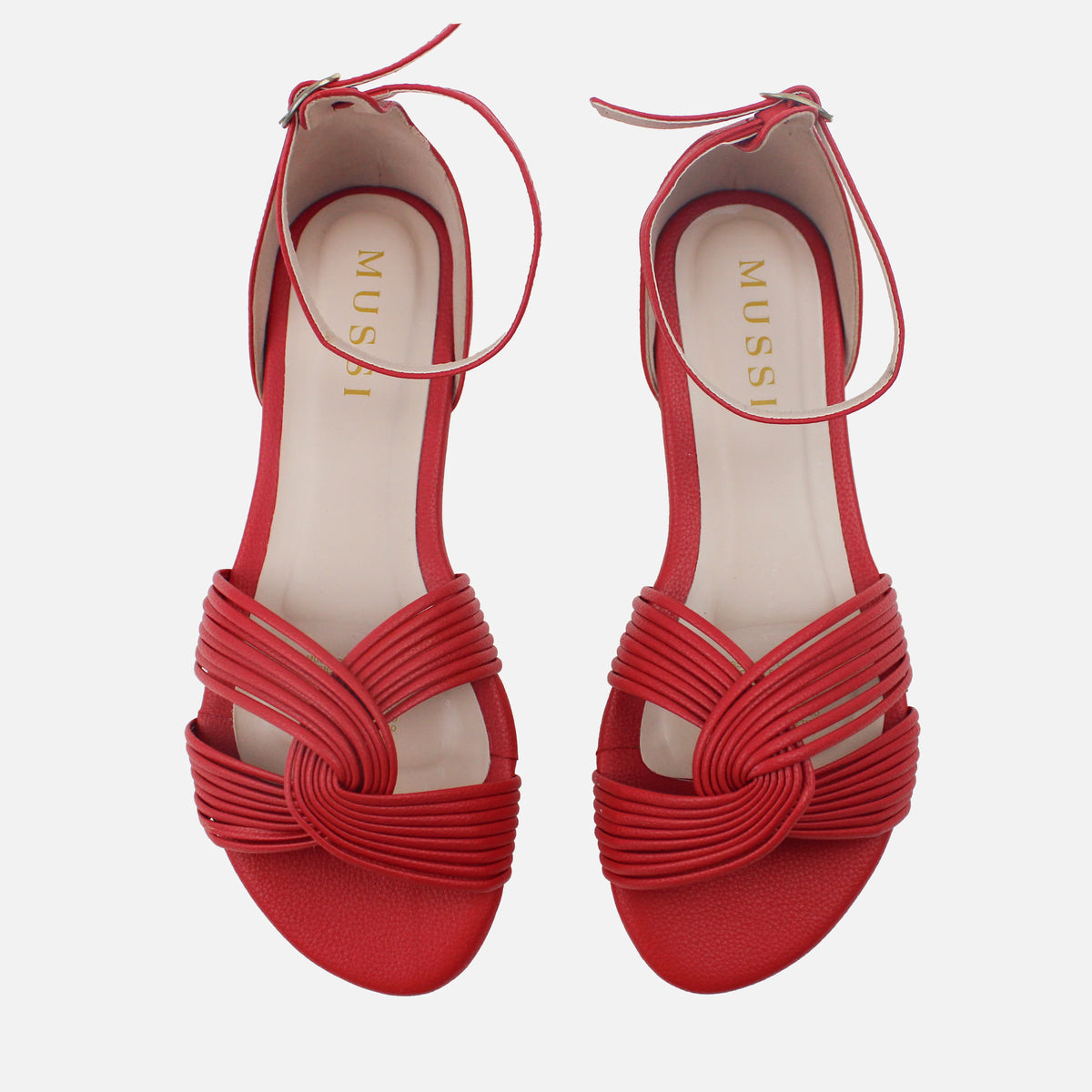 Sandalia plana brisa de sintético para mujer - Rojo