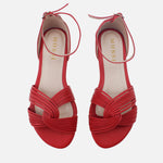 Sandalia plana brisa de sintético para mujer - Rojo