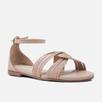 Sandalia plana brisa de sintético para mujer - Nude