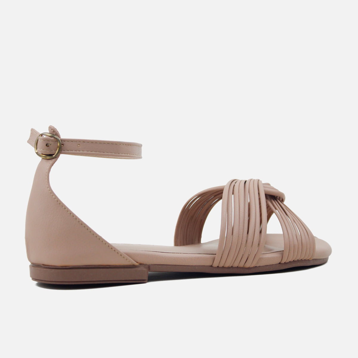 Sandalia plana brisa de sintético para mujer - Nude