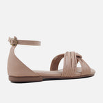 Sandalia plana brisa de sintético para mujer - Nude