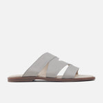 Sandalia plana amira de cuero para mujer - Gris