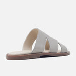 Sandalia plana amira de cuero para mujer - Gris