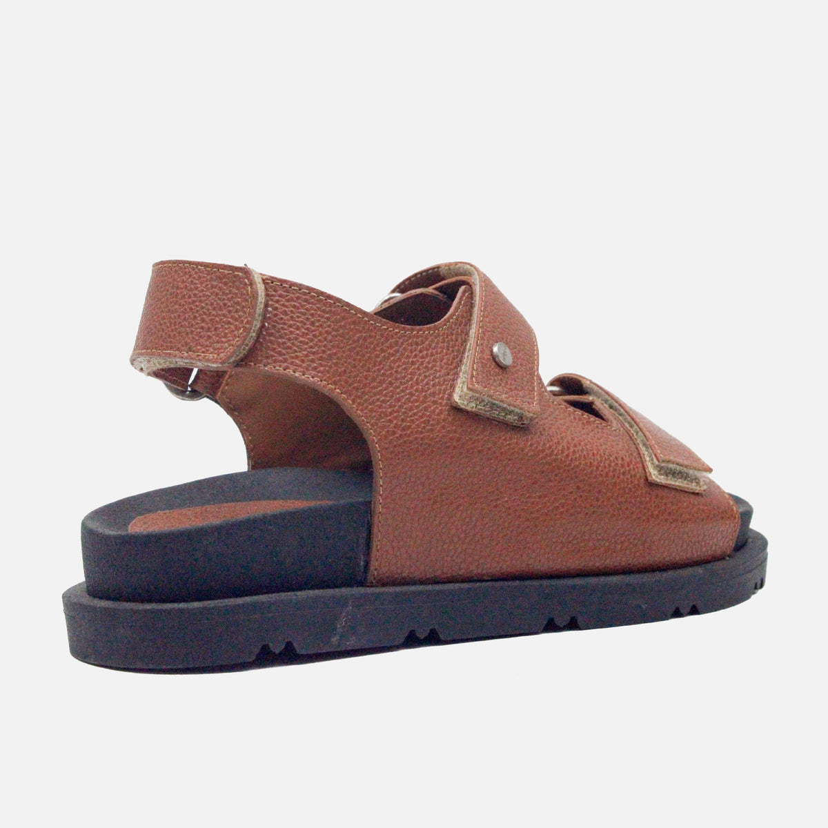 Sandalia plana luna de cuero para mujer - Miel