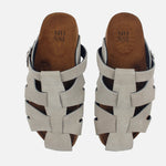 Sandalia plana aeli de cuero para mujer - Nude