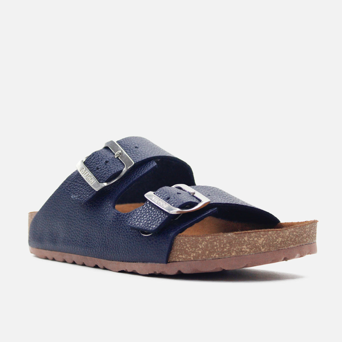 Sandalia plana maia de cuero para mujer - Azul