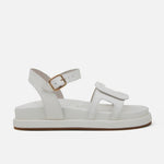 Sandalia chunky belisa de cuero para mujer - Hueso