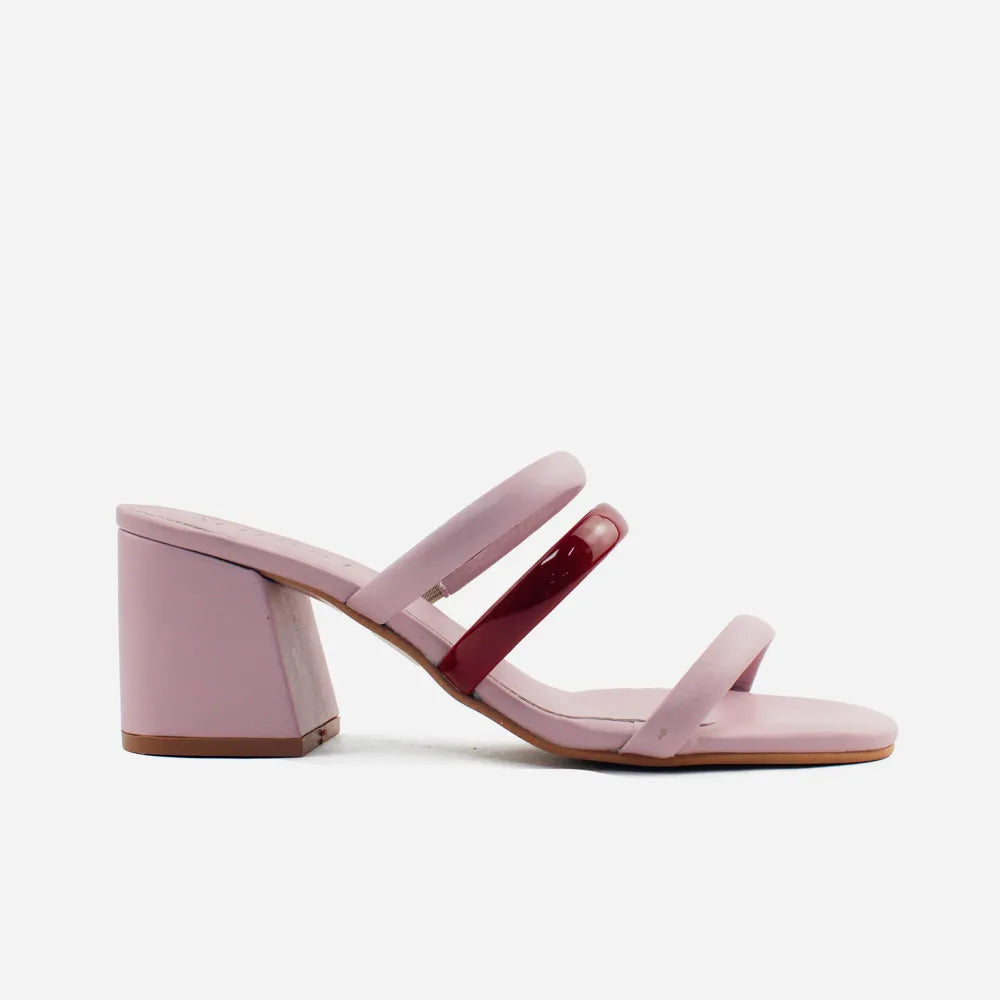 Sandalia tacon dana de cuero para mujer - Morado