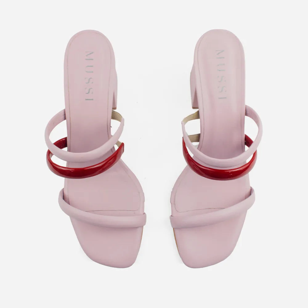 Sandalia tacon dana de cuero para mujer - Morado