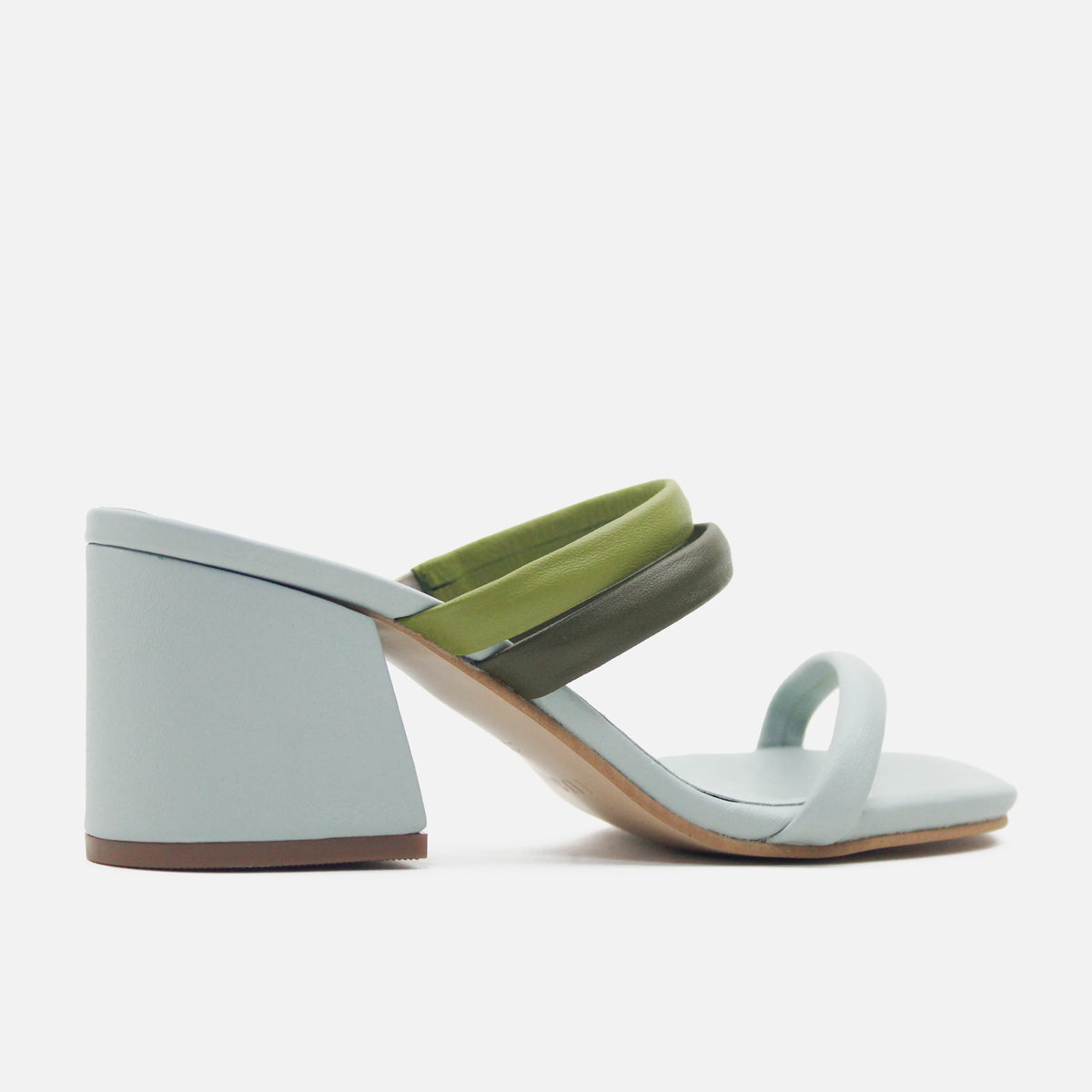 Sandalia tacon dana de cuero para mujer - Menta