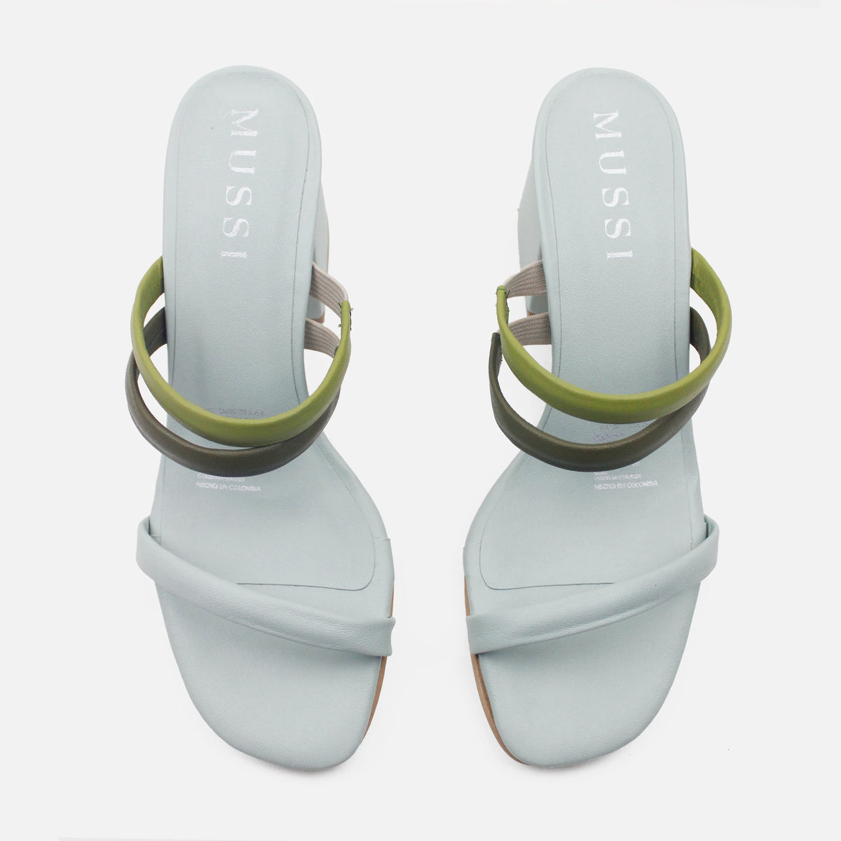 Sandalia tacon dana de cuero para mujer - Menta