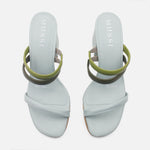 Sandalia tacon dana de cuero para mujer - Menta