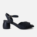 Sandalia tacon sirocco de cuero para mujer - Negro