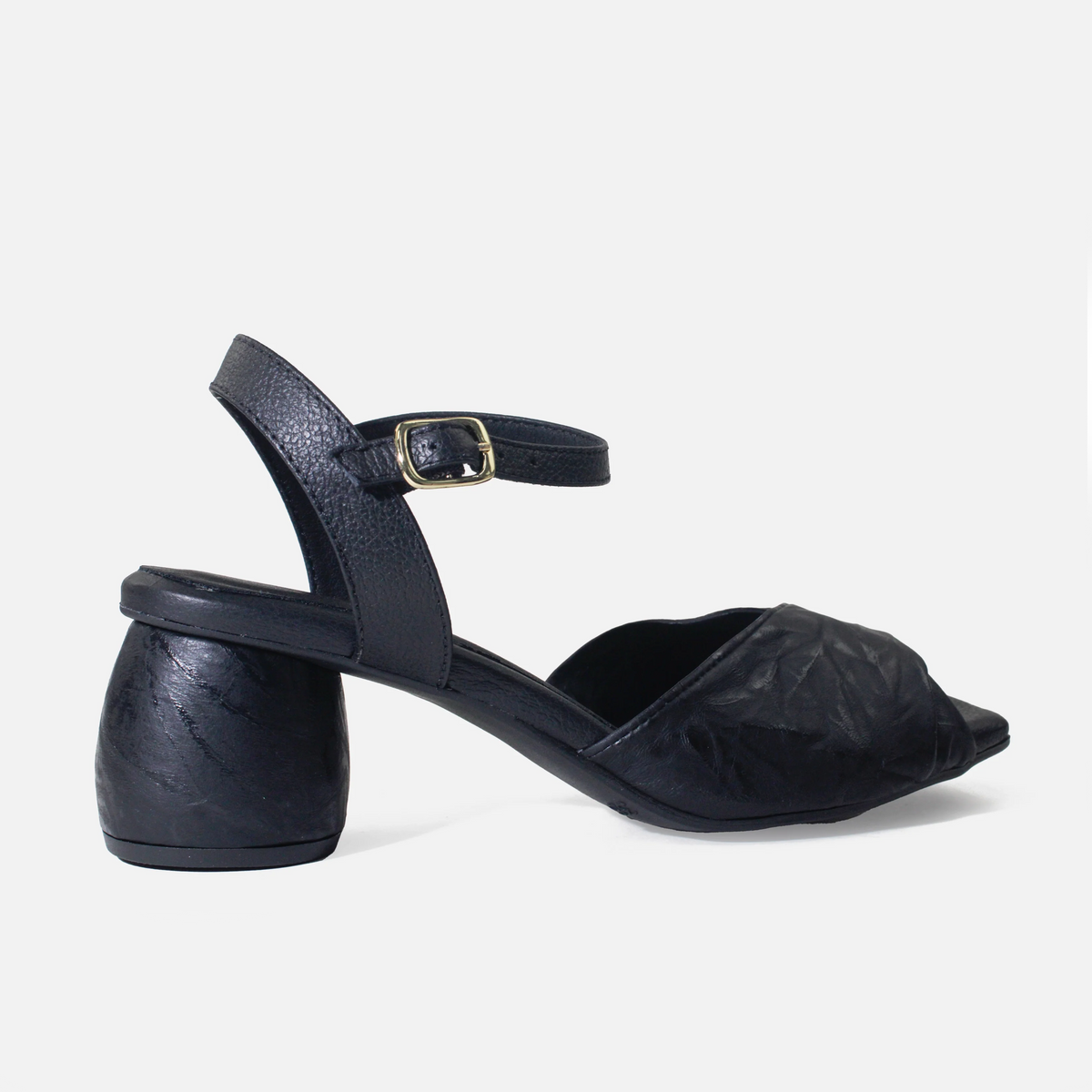 Sandalia tacon sirocco de cuero para mujer - Negro