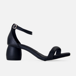 Sandalia tacon ailen de cuero para mujer - Negro