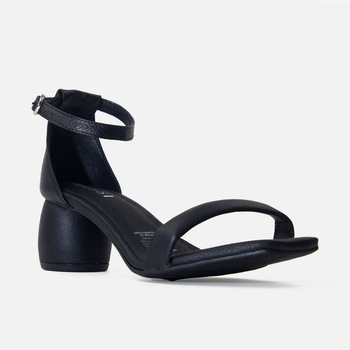 Sandalia tacon ailen de cuero para mujer - Negro