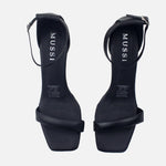 Sandalia tacon ailen de cuero para mujer - Negro