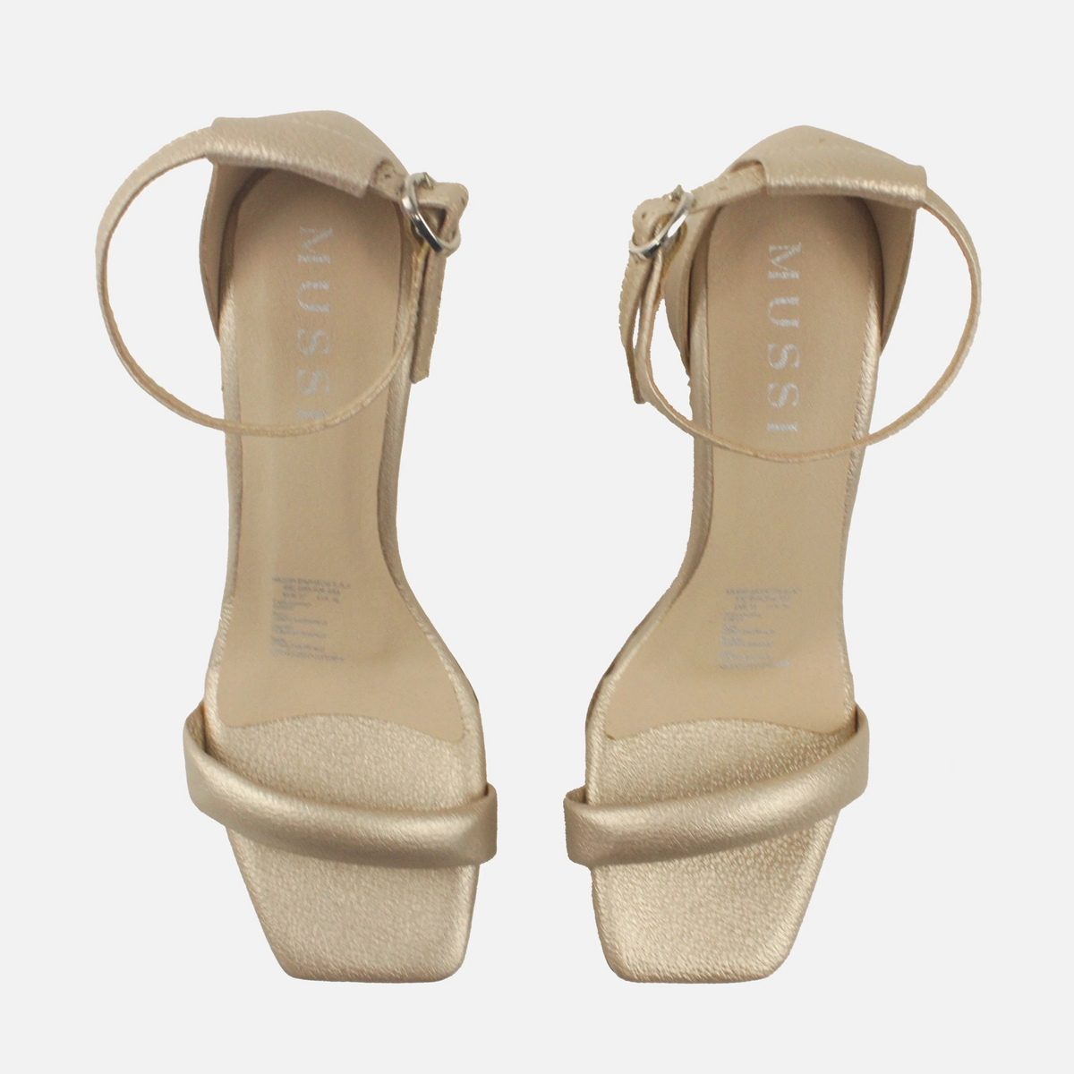 Sandalia tacon ailen de cuero para mujer - Oro