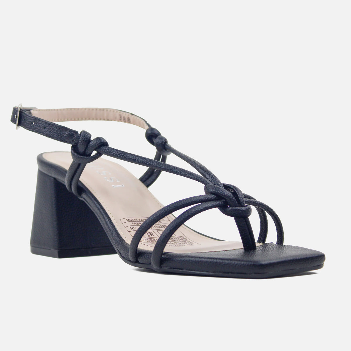 Sandalia tacon coral de sintético para mujer - Negro