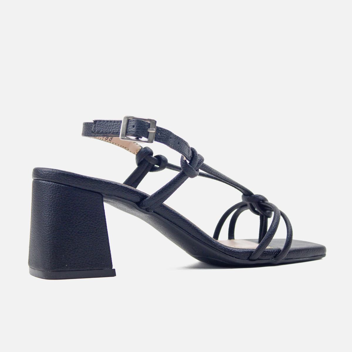 Sandalia tacon coral de sintético para mujer - Negro