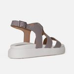 Sandalia flatform ester de cuero para mujer - Gris