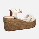 Sandalia plataforma alegria de sintético para mujer - Hueso