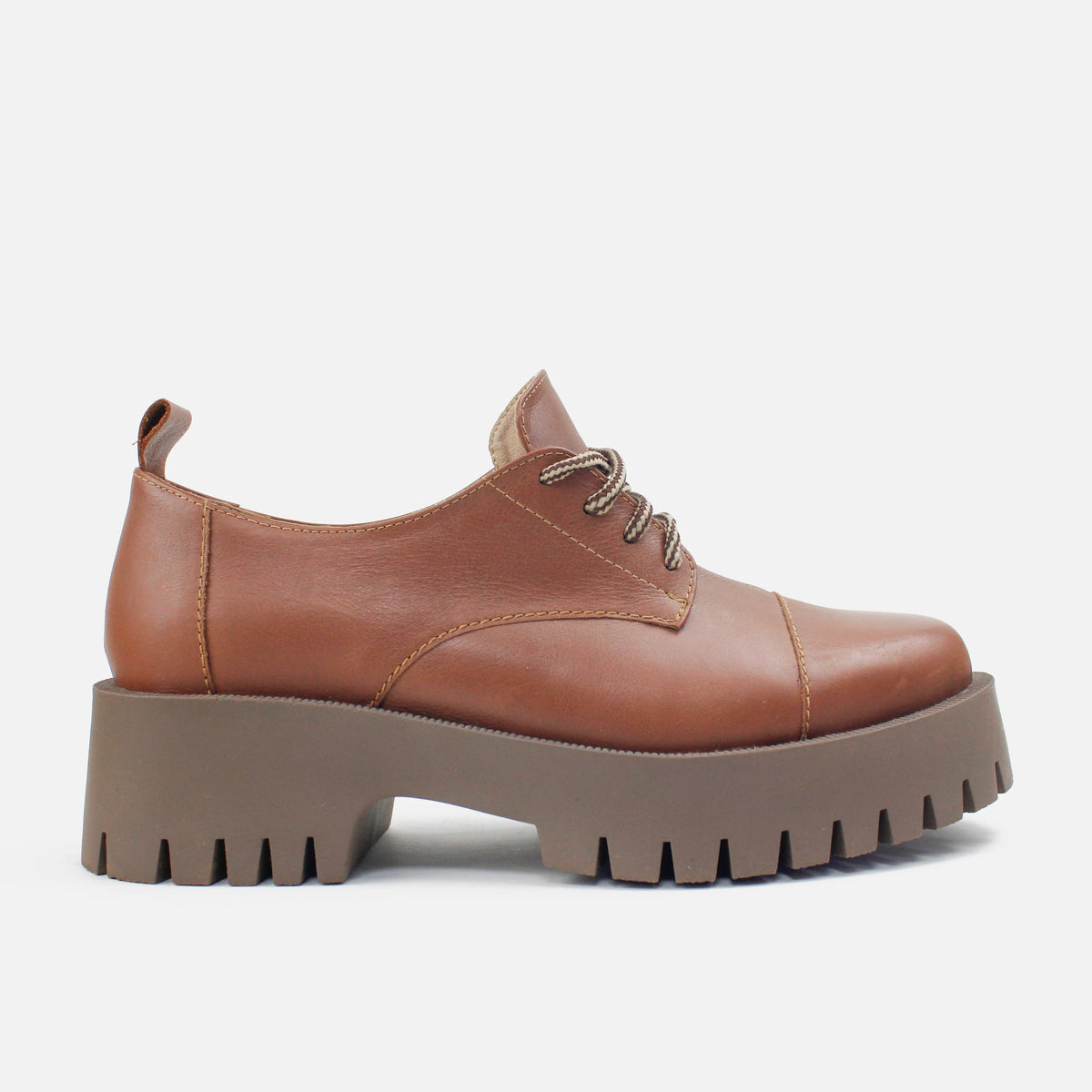 Oxford tractorado aroa de cuero para mujer - Miel