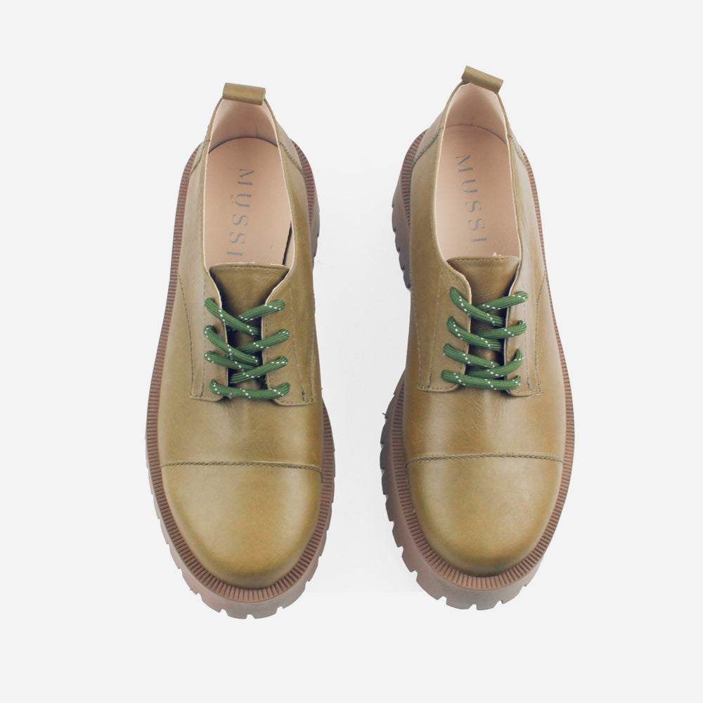 Oxford tractorado aroa de cuero para mujer - Verde