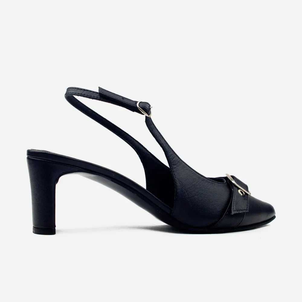 Tacones nube de cuero para mujer - Negro