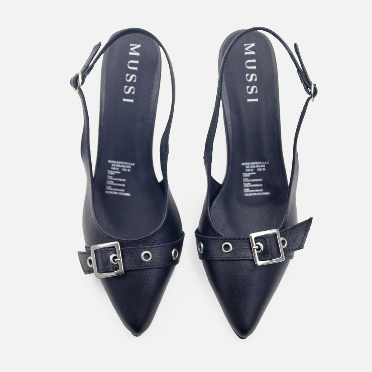 Tacones nube de cuero para mujer - Negro