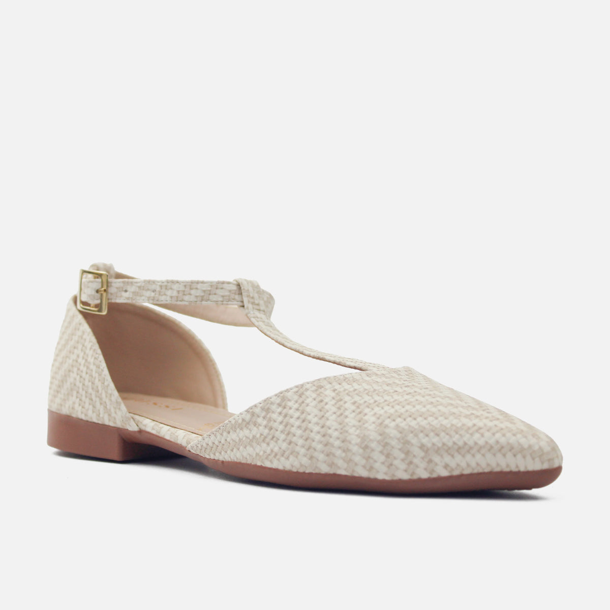 Baleta destalonada mia de sintético para mujer - Hueso