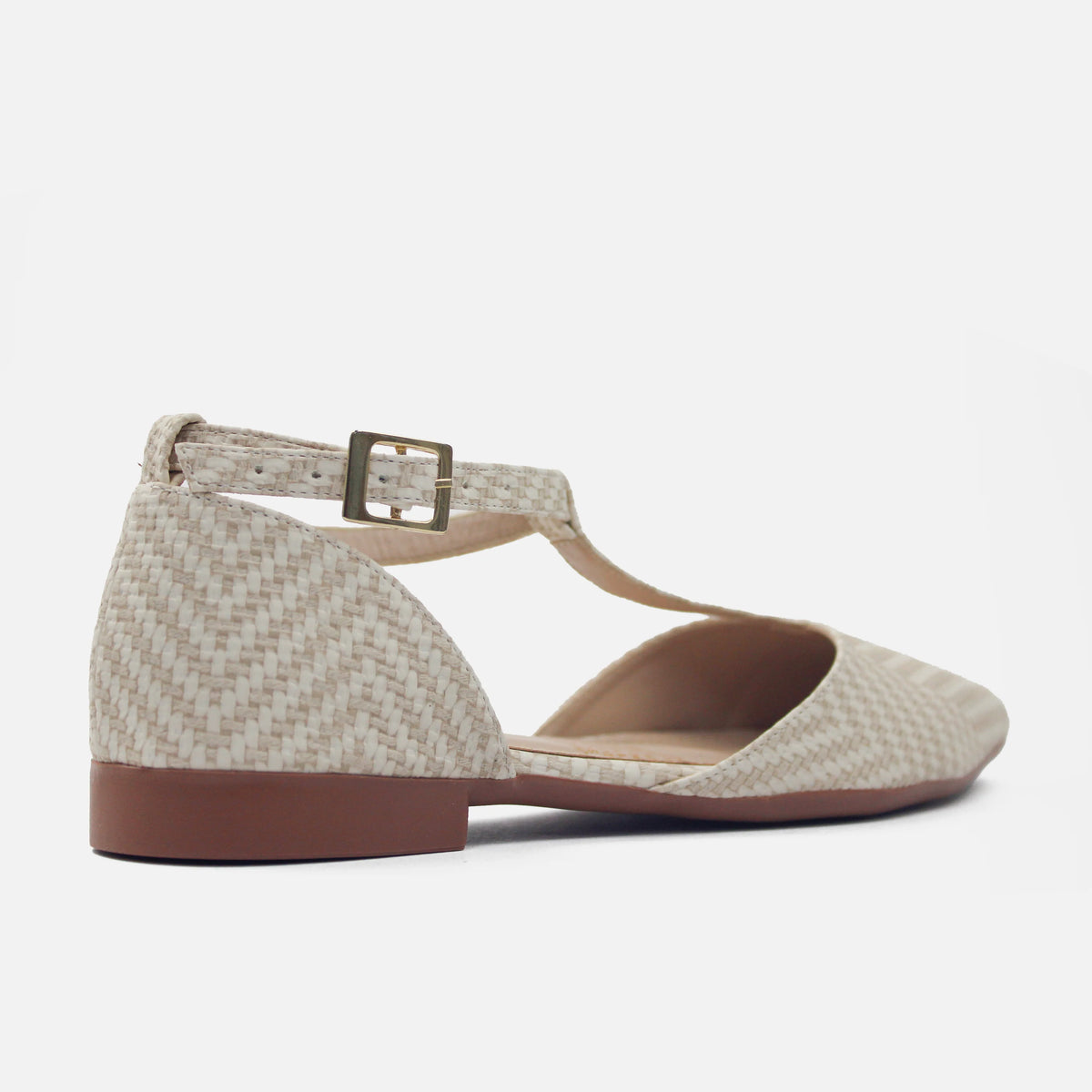 Baleta destalonada mia de sintético para mujer - Hueso