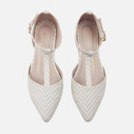 Baleta destalonada mia de sintético para mujer - Hueso