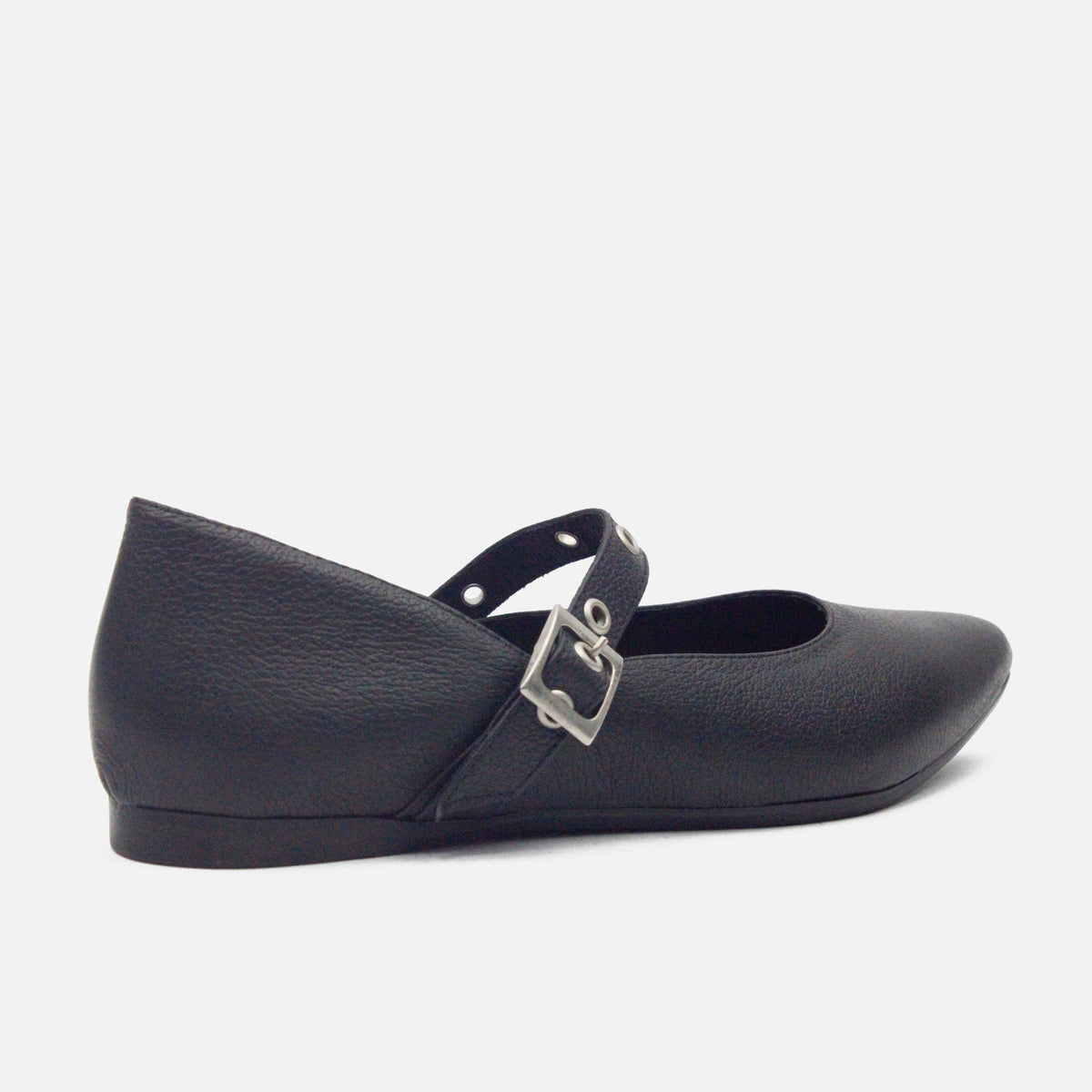 Baleta plana helia de cuero para mujer - Negro