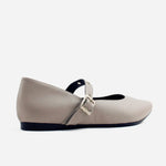 Baleta plana helia de cuero para mujer - Gris