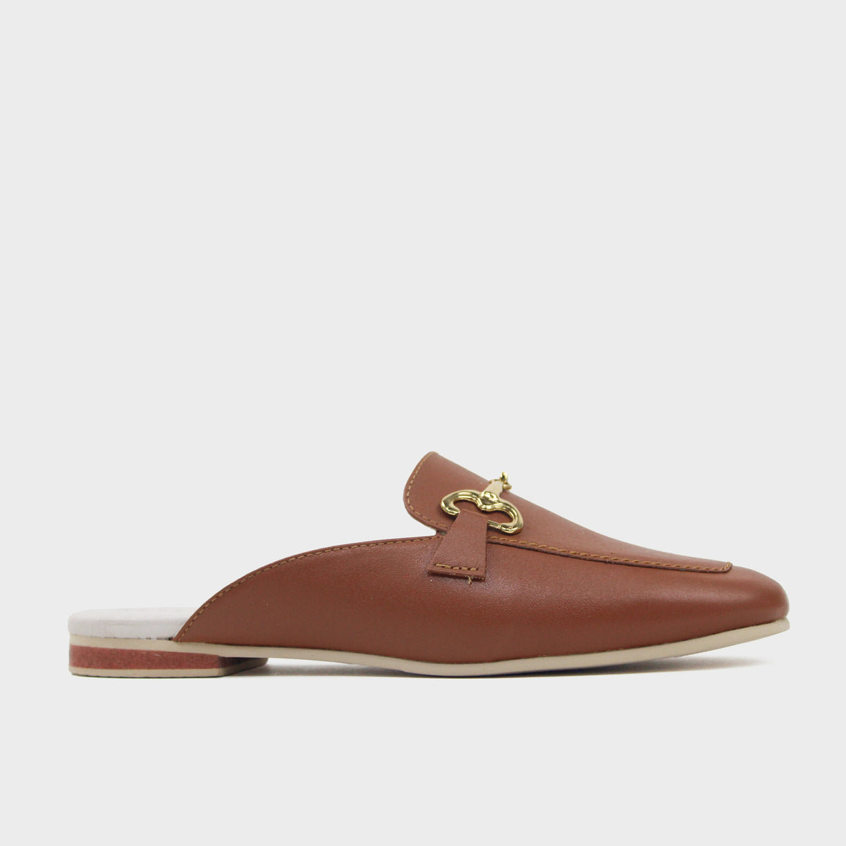 Zueco plano marise de cuero para mujer - Miel