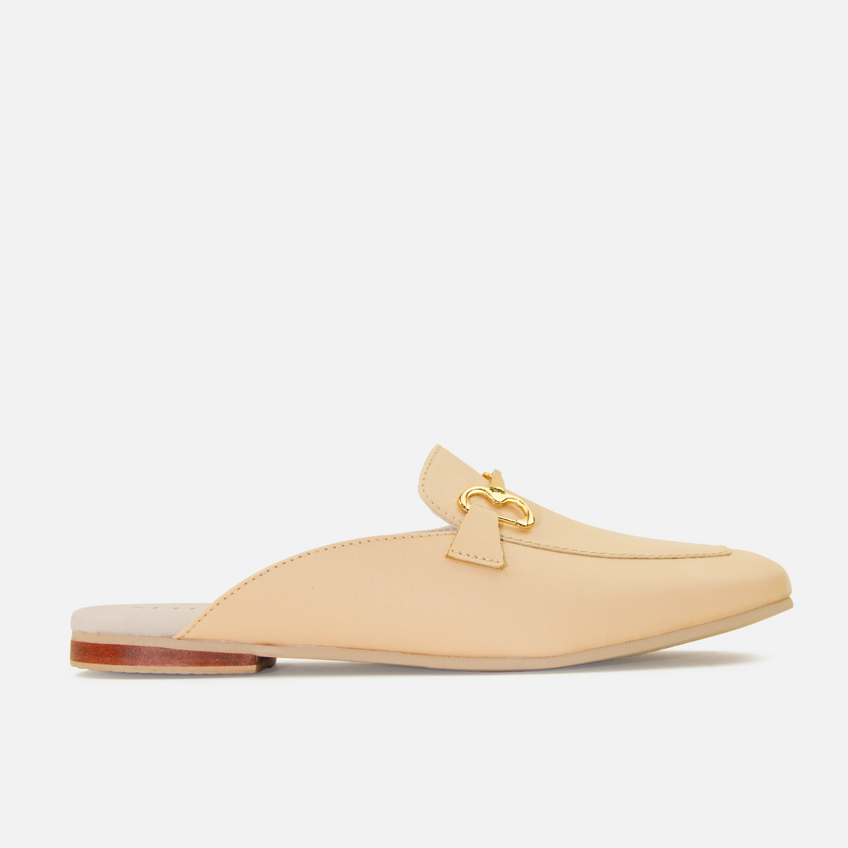 Zueco plano marise de cuero para mujer - Amarillo