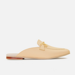 Zueco plano marise de cuero para mujer - Amarillo