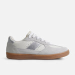 Tenis elisabett de cuero para mujer - Plateado