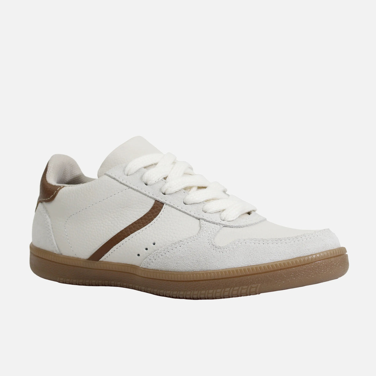 Tenis kara de cuero para mujer - Beige