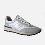 Tenis azara de cuero para mujer - Plateado