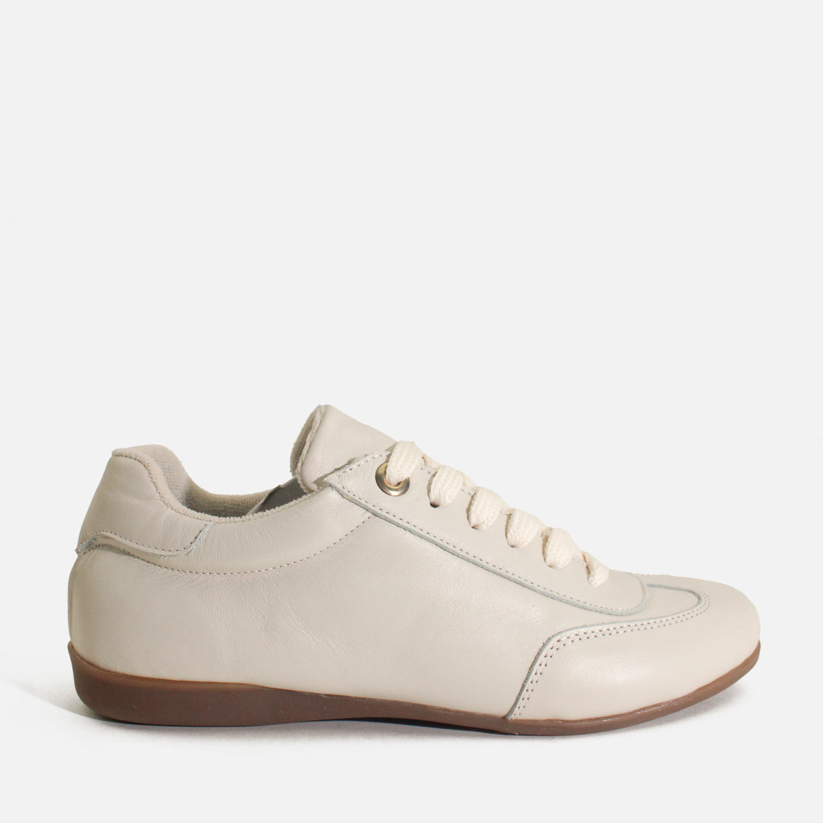 Tenis bel de cuero para mujer - Beige