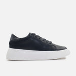 Tenis con plataforma miriah de cuero para hombre - Negro