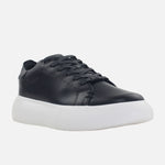 Tenis con plataforma miriah de cuero para hombre - Negro