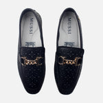 Mocasin plano merida de cuero para mujer - Negro