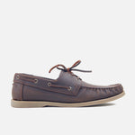 Mocasin plano abril de cuero para hombre - Café