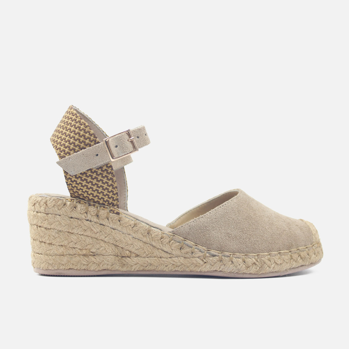 Sandalia espadrilla savina de cuero para mujer - Café