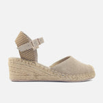 Sandalia espadrilla savina de cuero para mujer - Café