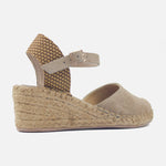 Sandalia espadrilla savina de cuero para mujer - Café