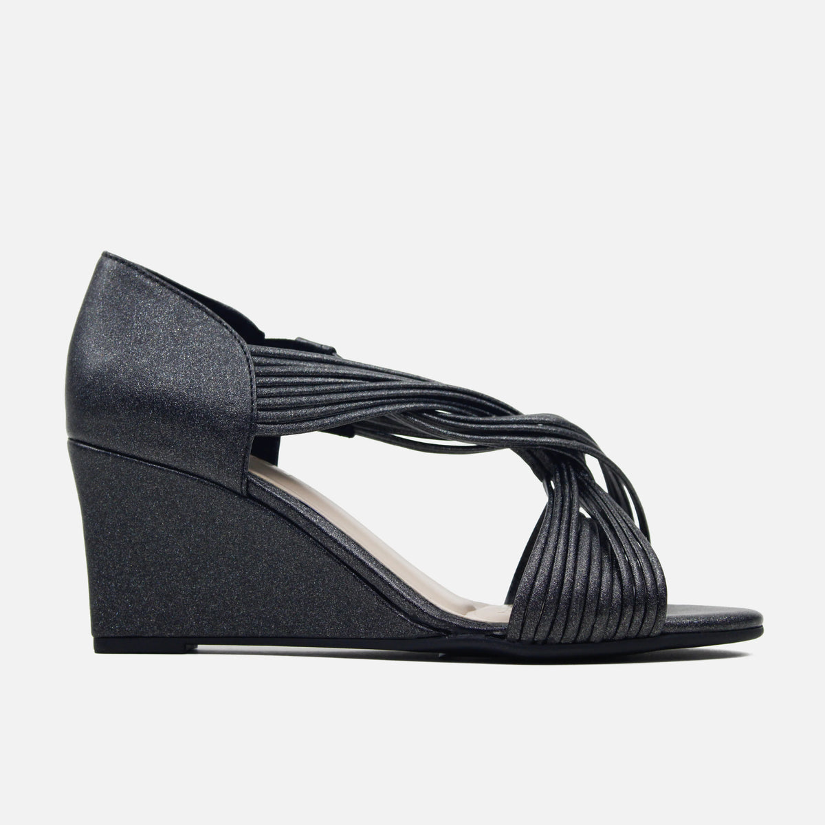 Sandalia plataforma petalo de sintético para mujer - Negro